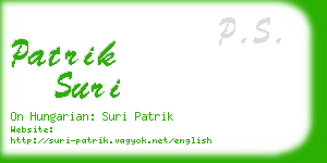 patrik suri business card